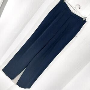 NWT! RAFAELLA! NAVY MICROFIBER, FLAT FRONT, HIGH WAIST, STRAIGHT SLACKS! SZ 6